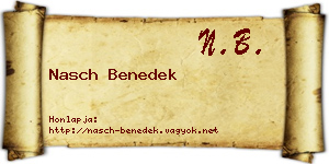 Nasch Benedek névjegykártya